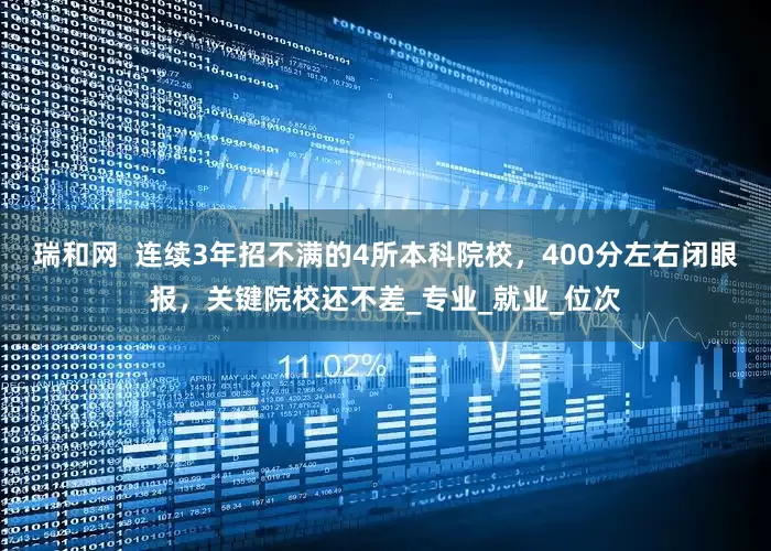 瑞和网  连续3年招不满的4所本科院校，400分左右闭眼报，关键院校还不差_专业_就业_位次