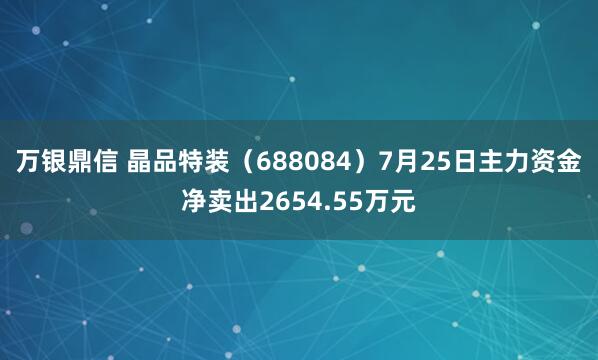 万银鼎信 晶品特装（688084）7月25日主力资金净卖出2654.55万元